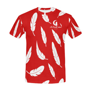 FEATHER RED All Over Print T-Shirt for Men (USA Size)