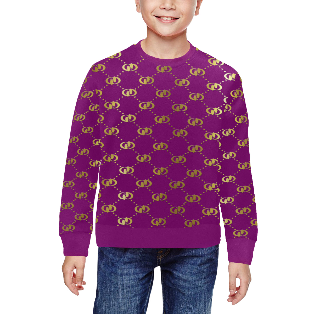 EXCELLENCE PRPL All Over Print Crewneck Sweatshirt for Kids (Model H29)