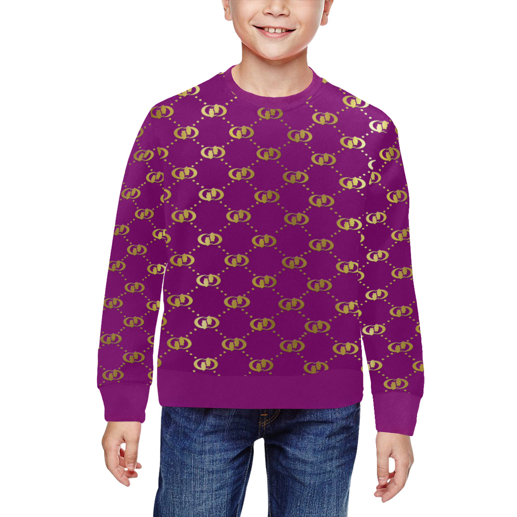 EXCELLENCE PRPL All Over Print Crewneck Sweatshirt for Kids (Model H29)