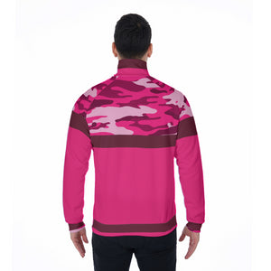 CAMOUFLAGE PINKISH Stand Collar Jacket