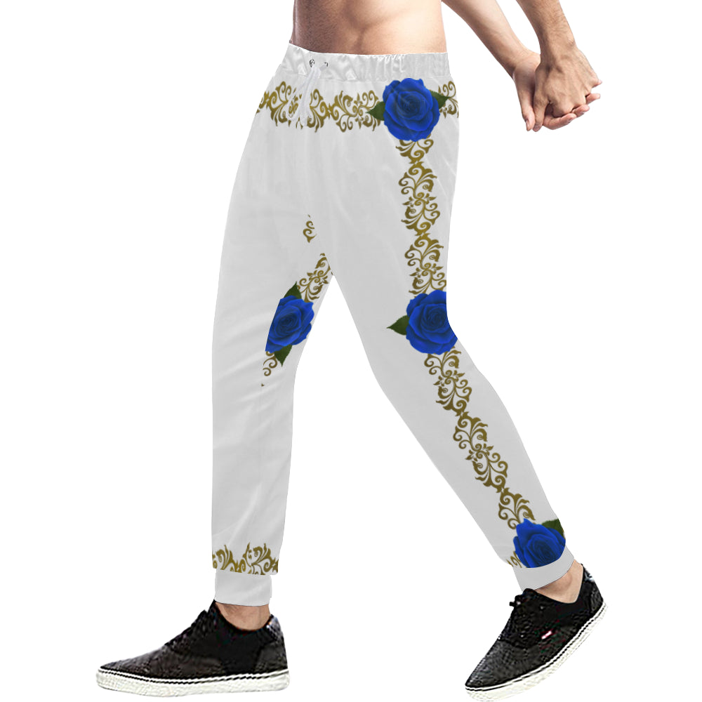 BLUE ROSES Men's All Over Print Sweatpants