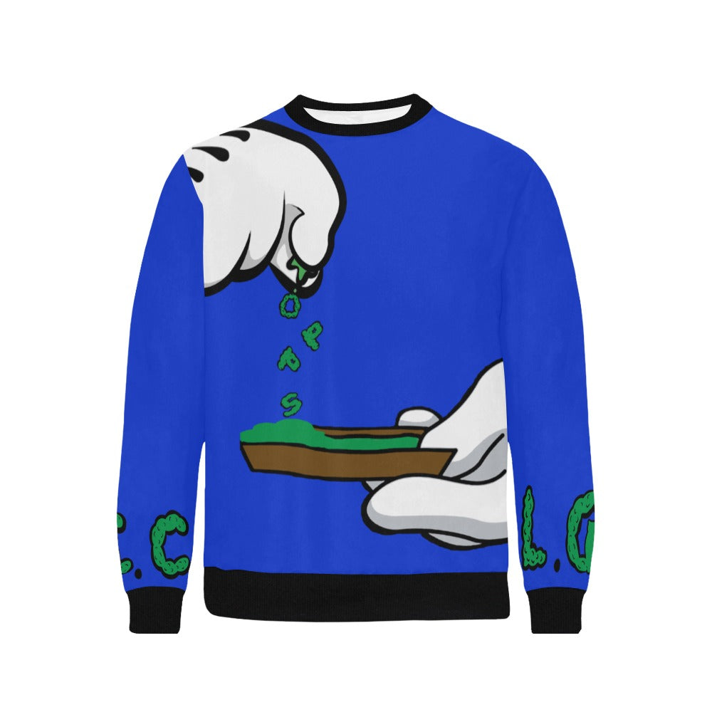BURN THE OPPS Rib Cuff Crew Neck Sweatshirt