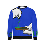 BURN THE OPPS Rib Cuff Crew Neck Sweatshirt