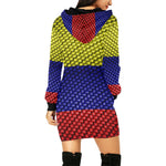 COLOMBIE FLAG All Over Print Hoodie Mini Dress