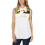 KENTE BUTAN Women's Bow Tie V-Neck Sleeveless Shirt