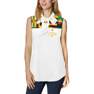 KENTE BUTAN Women's Bow Tie V-Neck Sleeveless Shirt