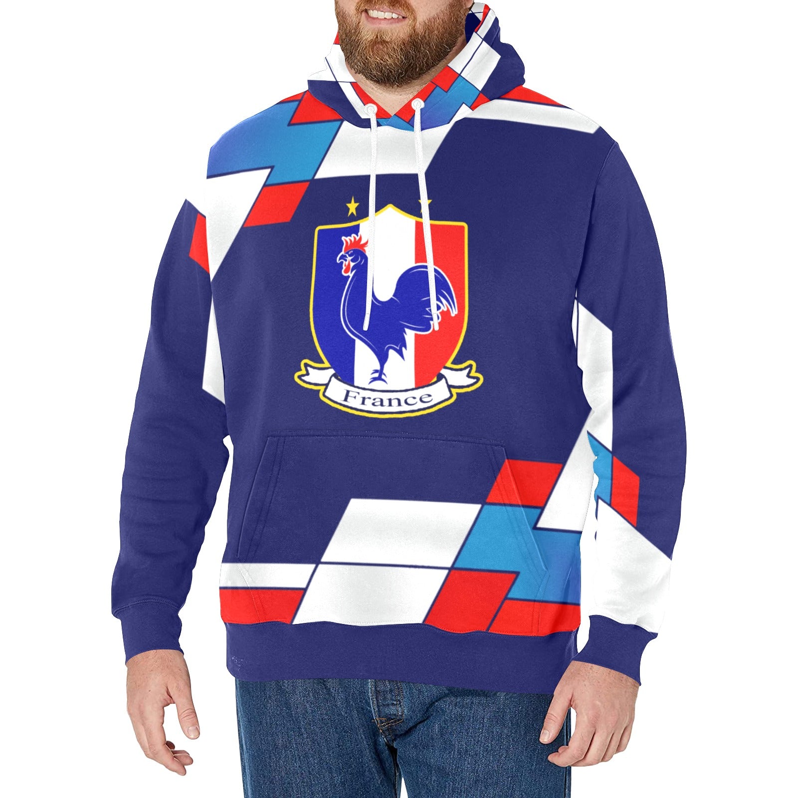 FRANCE Men's Long Sleeve Fleece Hoodie