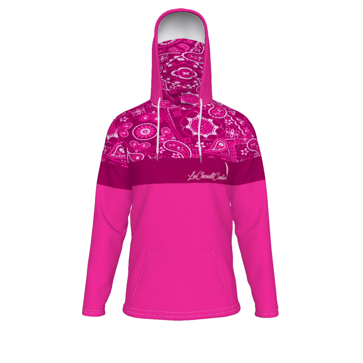 BANDANA VIRAL PINKISH Unisex Pullover Hoodie With Mask