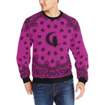 BANDANA PURPLE Men's Rib Cuff Crew Neck Sweatshirt