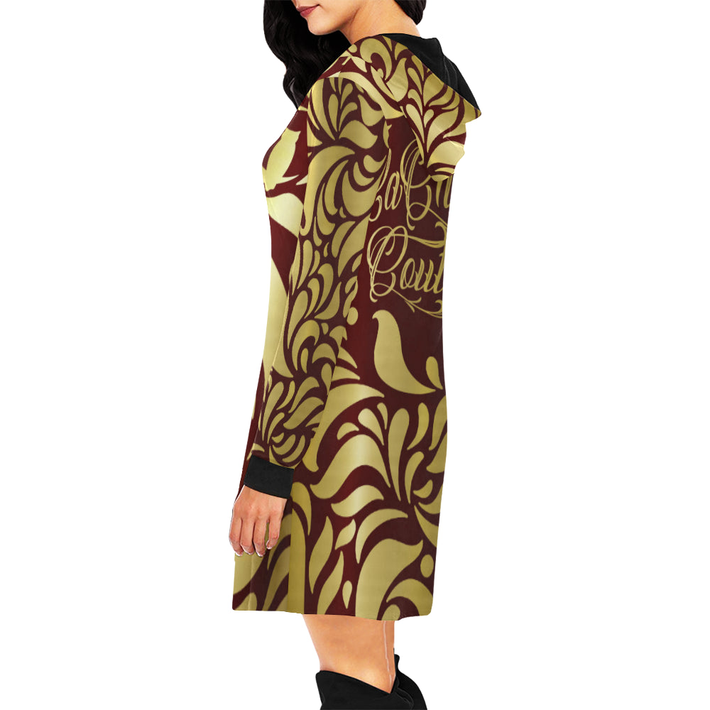 GORGIOUS LEAF BRDX All Over Print Hoodie Mini Dress