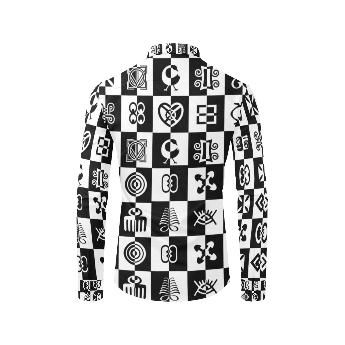 ADINKRA PUZZLE Men's All Over Print Casual Dress Shirt