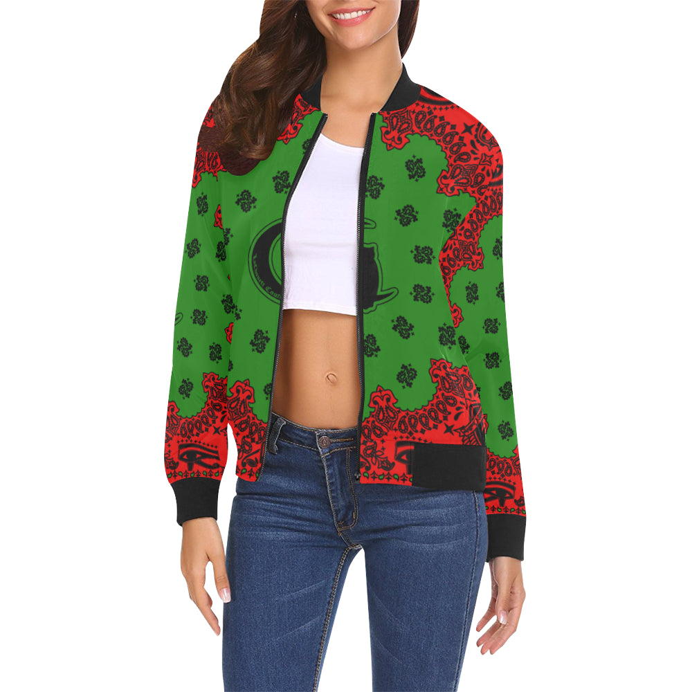 BANDANA All Over Print Bomber Jacket for Women