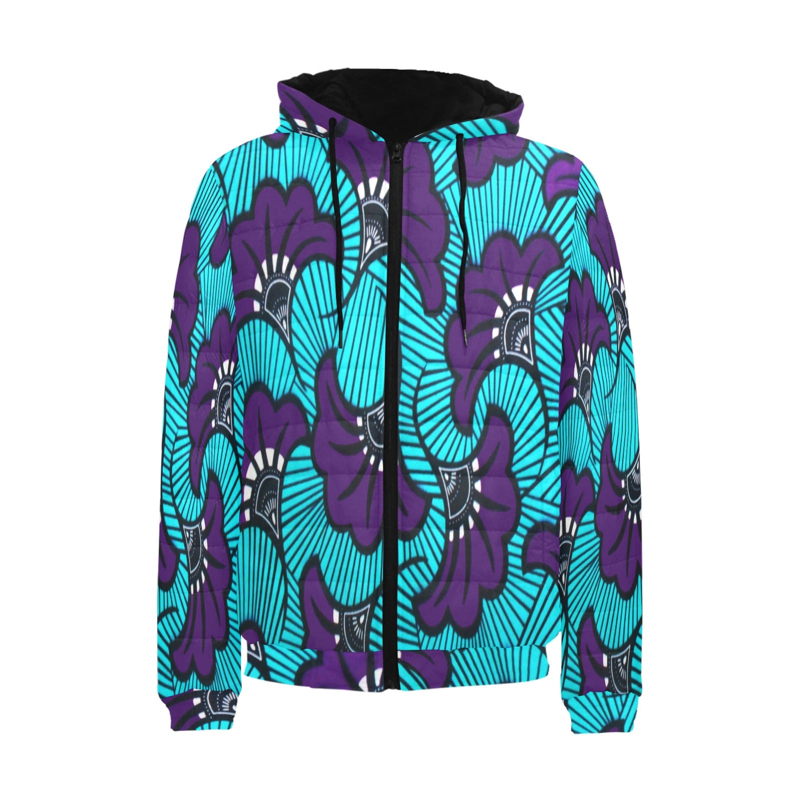 AFRIKAN FLORAL PADDED HOODIE JACKET