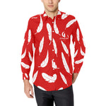FEATHER RED Men's All Over Print Casual Dress Shirt