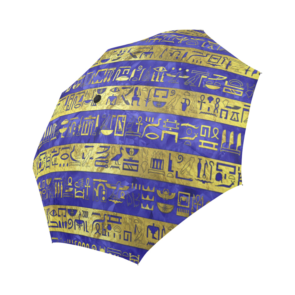 HIEROGLYPH GOLDEN BLUE Auto-Foldable Umbrella