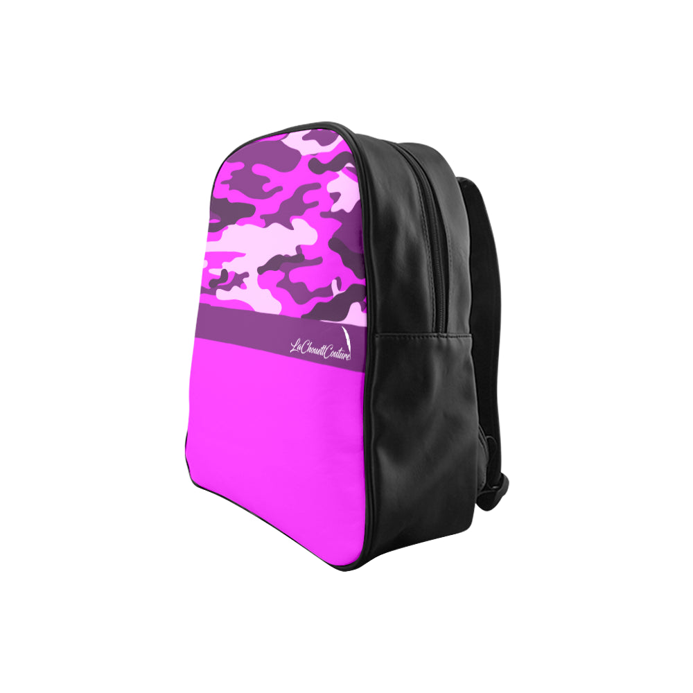 CAMOUFLAGE PURPLE School Backpack (Medium)