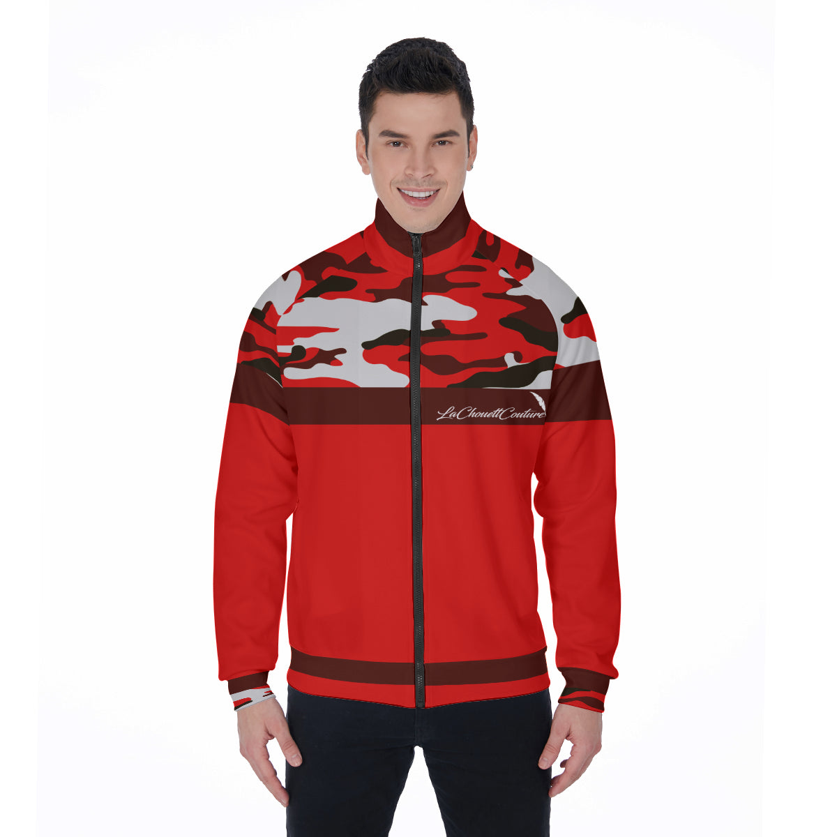 CAMOUFLAGE RED Stand Collar Jacket