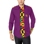 KENTE BUTAN Men's All Over Print Casual Dress Shirt