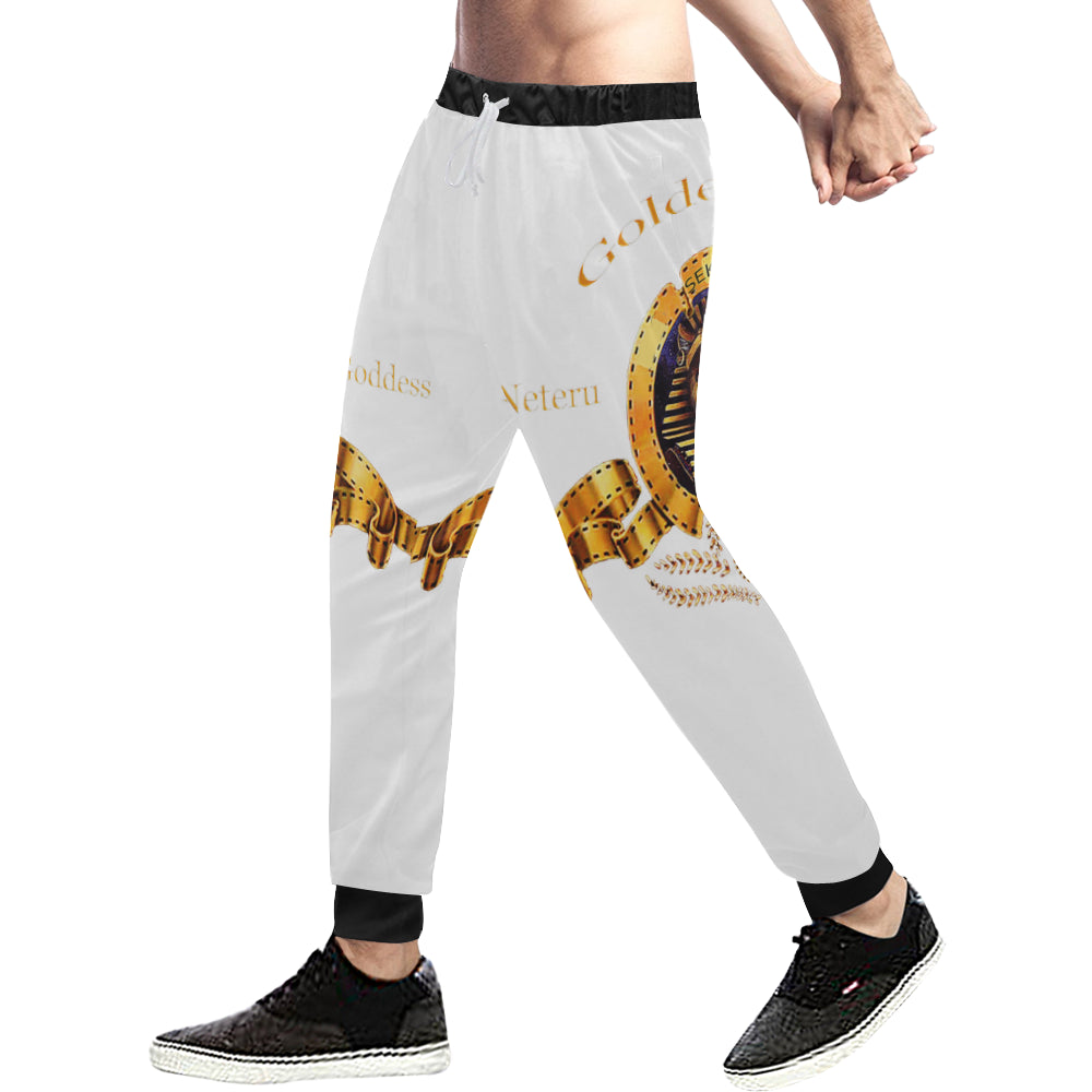 SEKHMET GODDESS WHTBLC Men's All Over Print Sweatpants (Model L11)