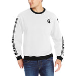 BLACC BORDER WHITE Men's Rib Cuff Crew Neck Sweatshirt