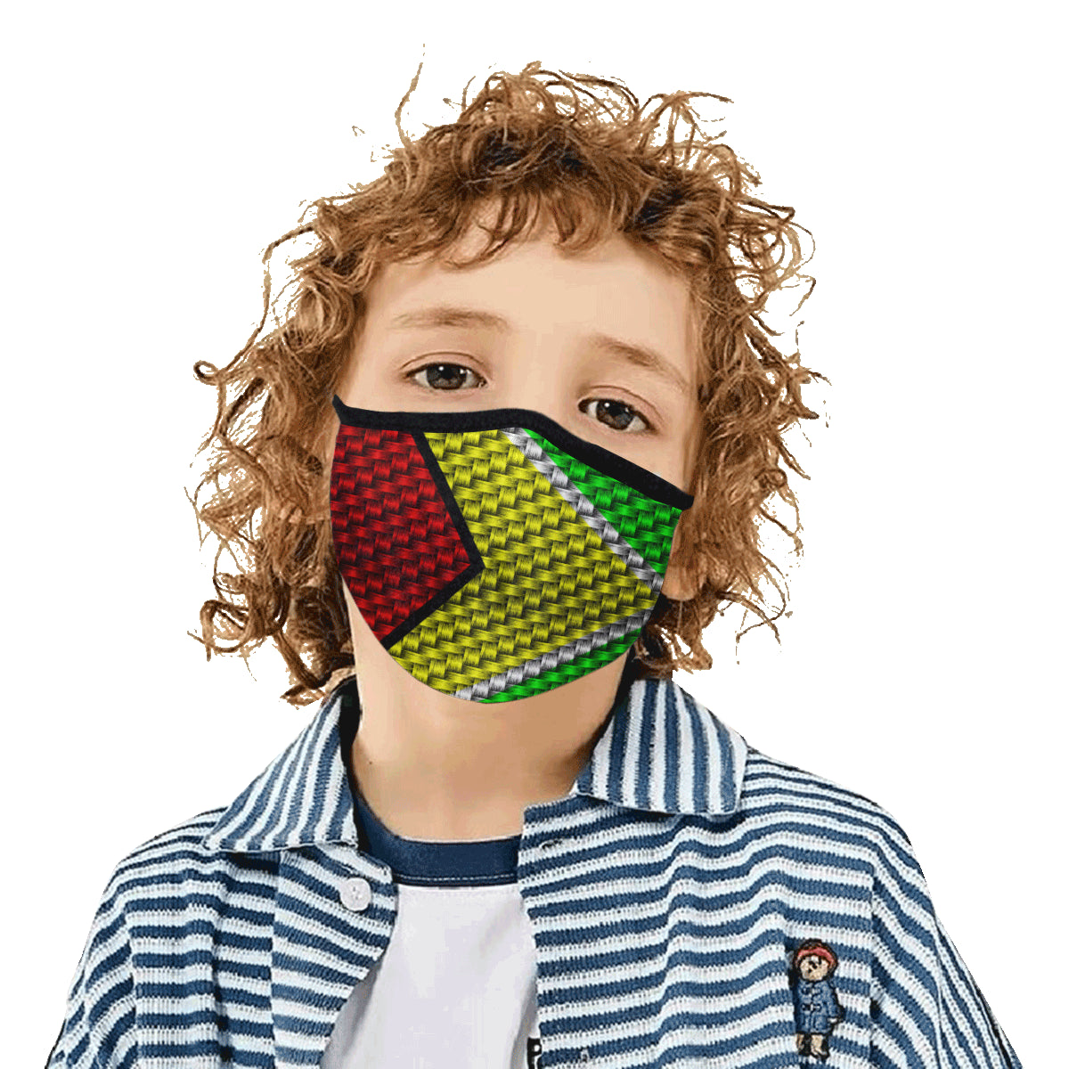 GUYANA FLAG Mouth Mask in One Piece (2 Filters Included) (Model M02)
