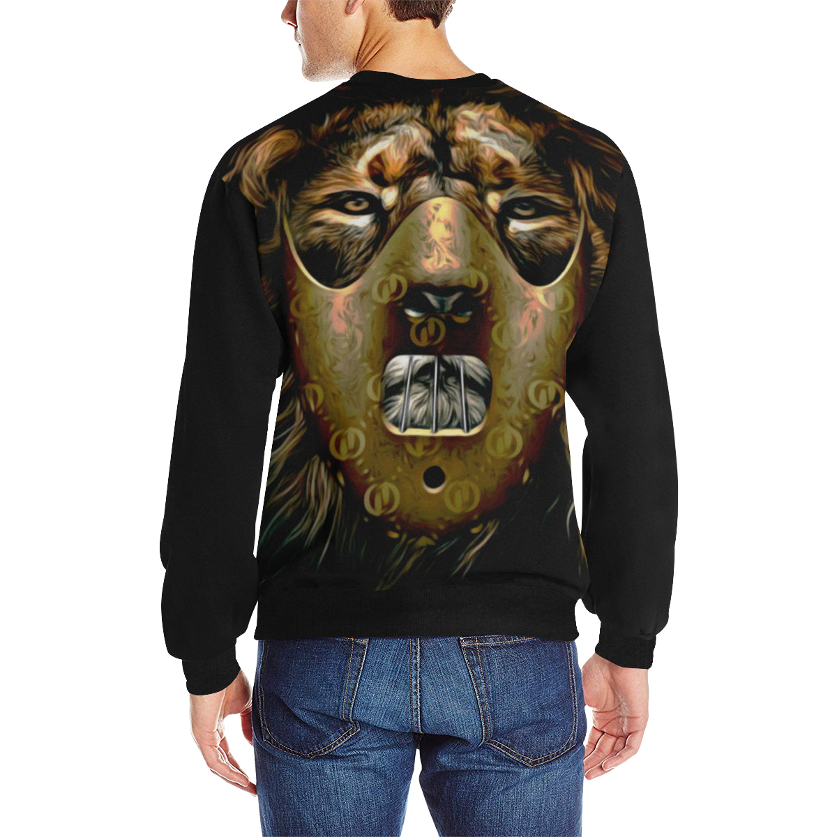LION GANG Men's Rib Cuff Crew Neck Sweatshirt