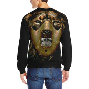 LION GANG Men's Rib Cuff Crew Neck Sweatshirt