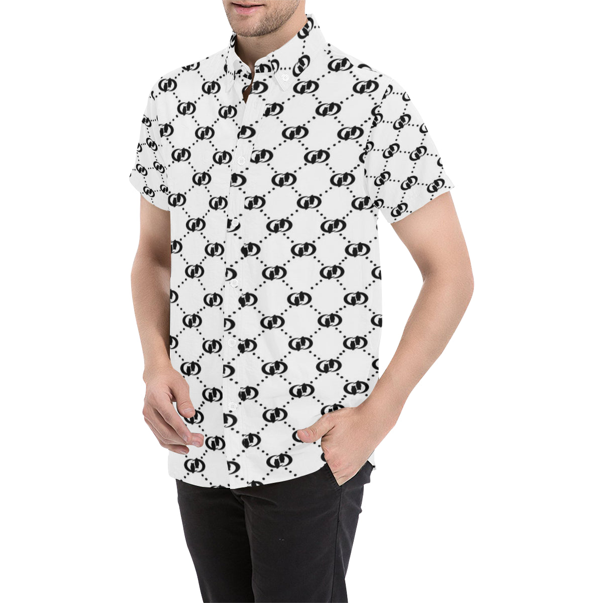 EXCELLENCE BLACC Men's All Over Print Short Sleeve Shirt