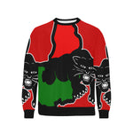BLACC PANTHER RED Men's Rib Cuff Crew Neck Sweatshirt