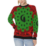 RBG BANDANA Women's Rib Cuff Crew Neck Sweatshirt (Model H34)