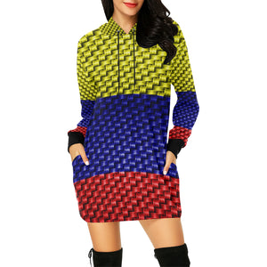 COLOMBIE FLAG All Over Print Hoodie Mini Dress