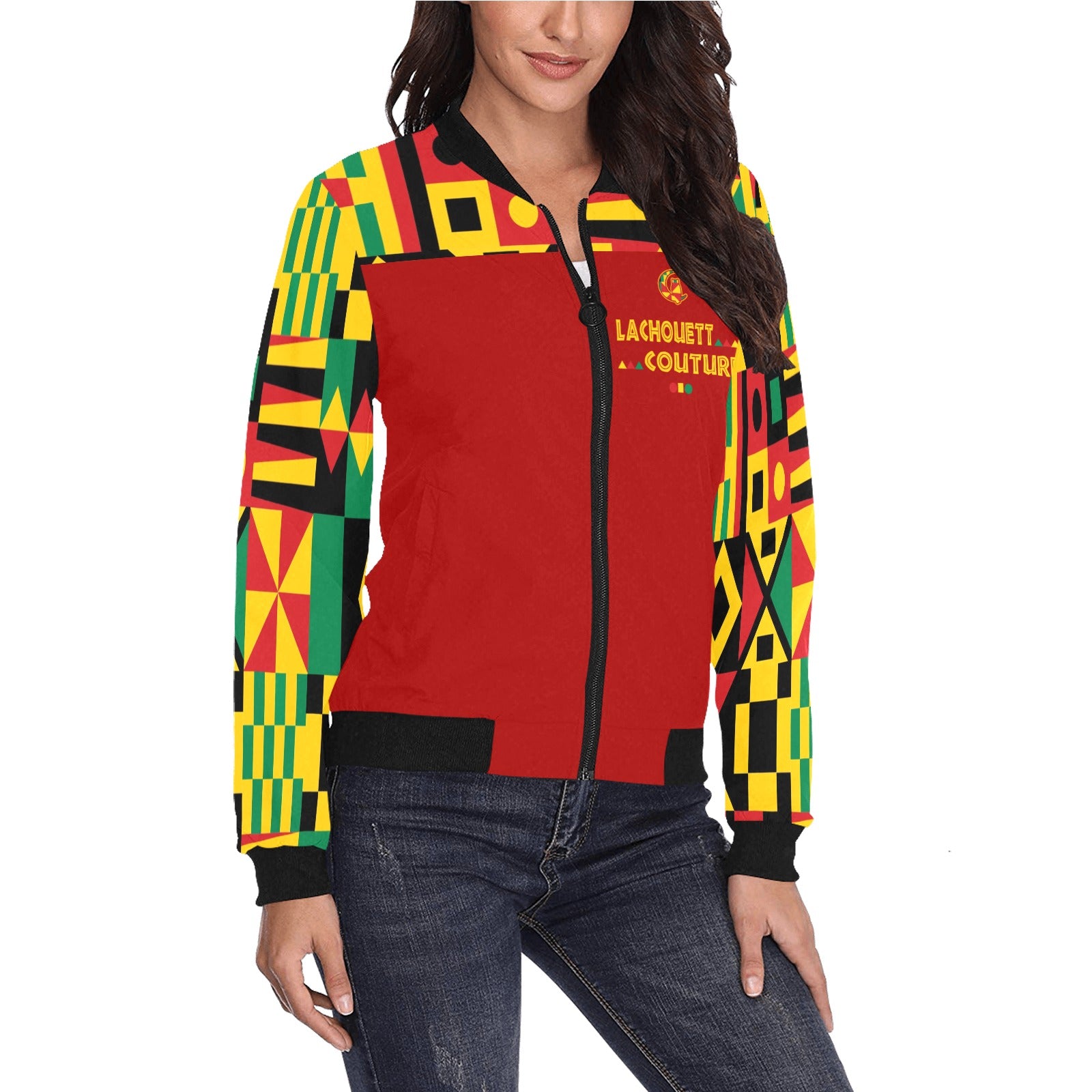 KENTE BUTAN Bomber Jacket for Women