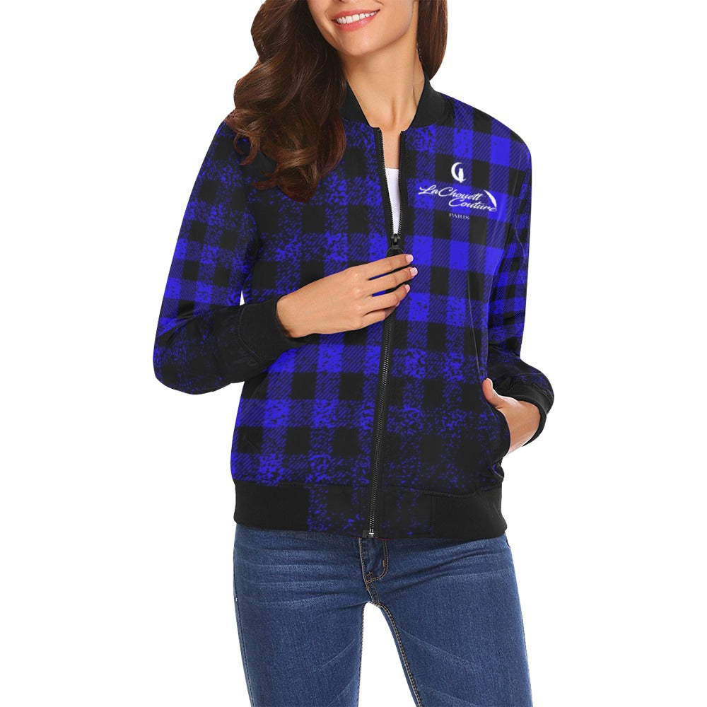 DUSTY PLAID Bomber Jacket for Women