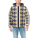 ARLEQUIN BLUE PADDED HOODIE JACKET