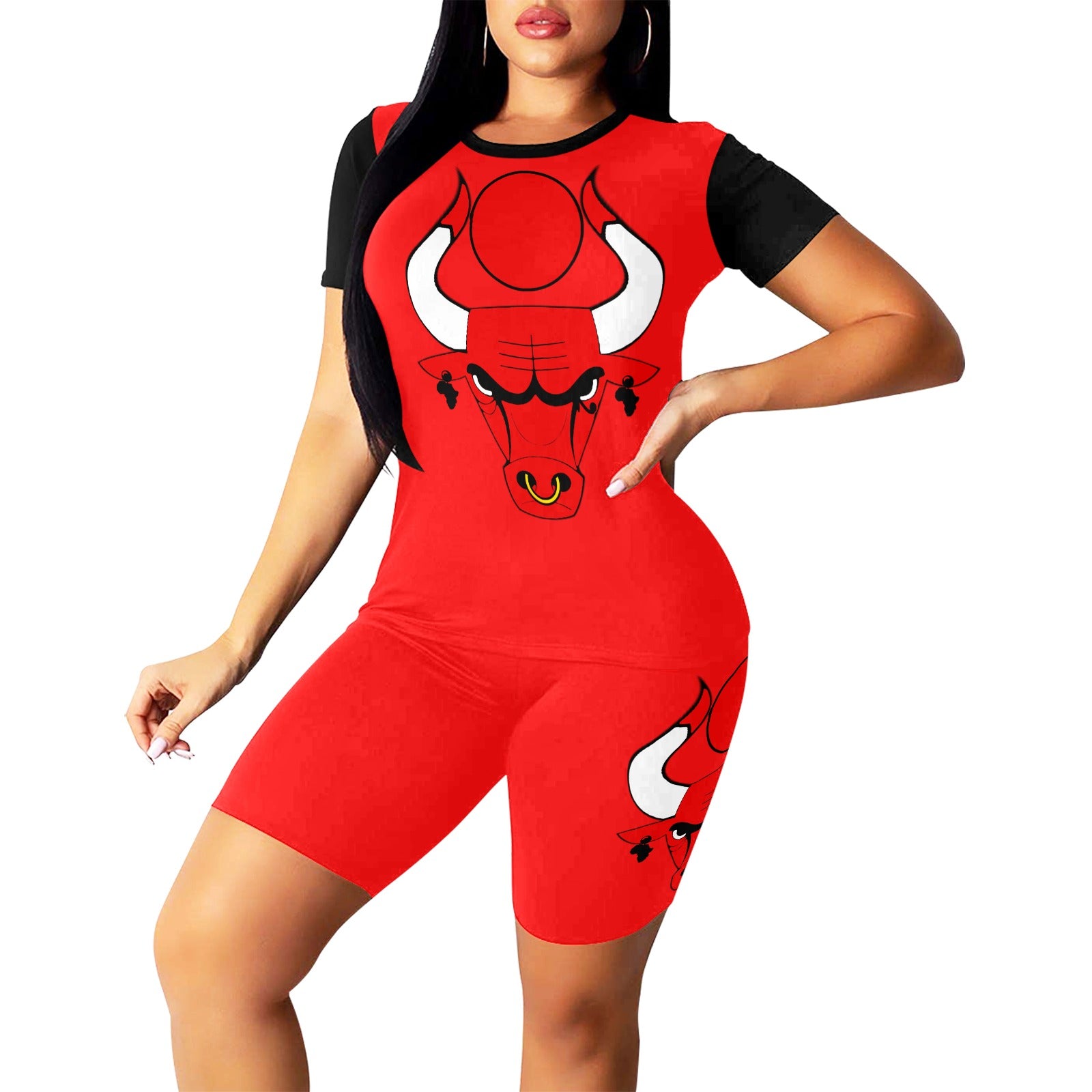 HATHOR BULL REDBLC Women's Short Yoga Set