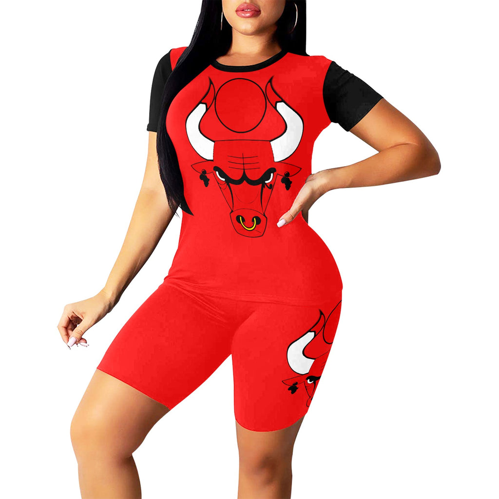 HATHOR BULL REDBLC Women's Short Yoga Set