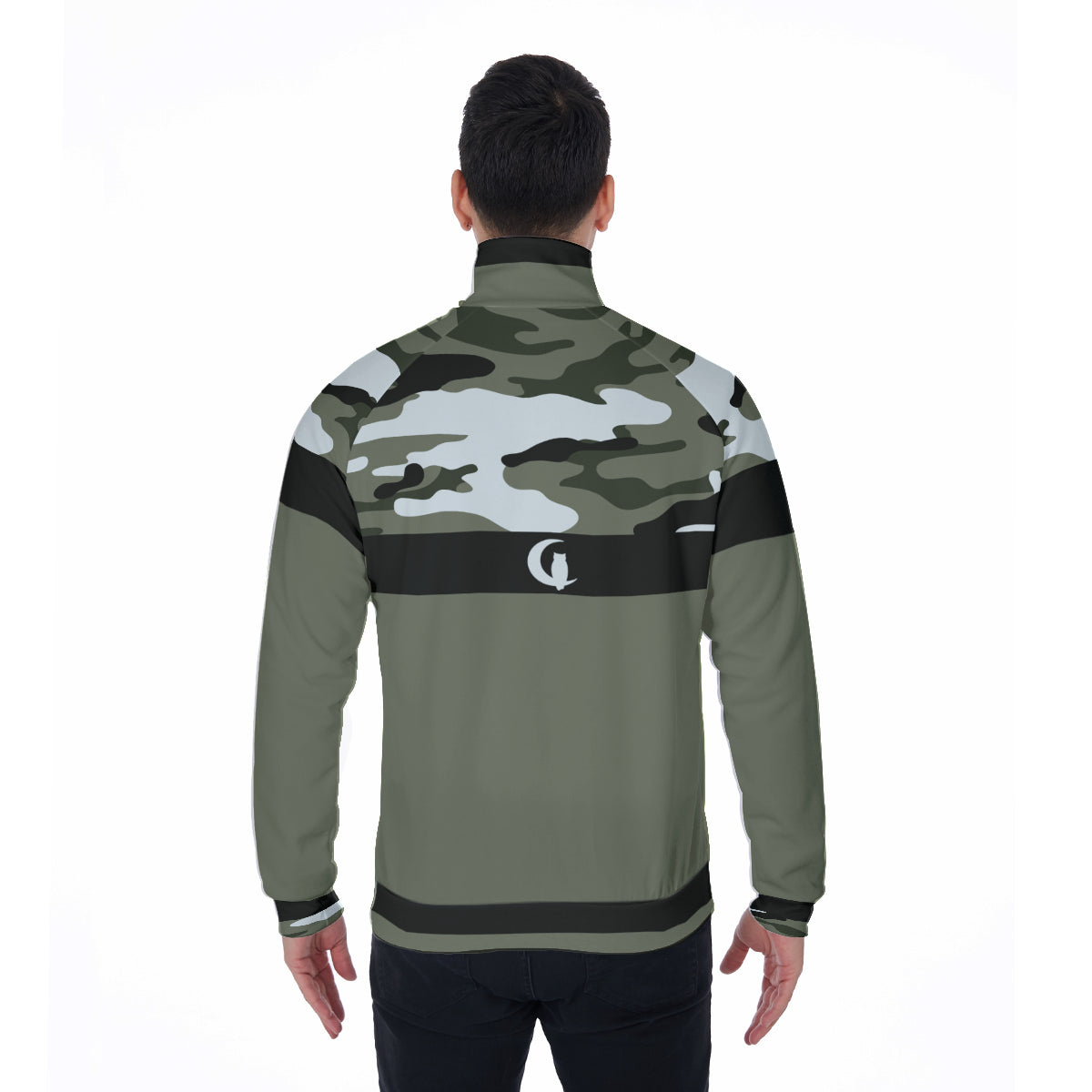 CAMOUFLAGE GRIS Stand Collar Jacket