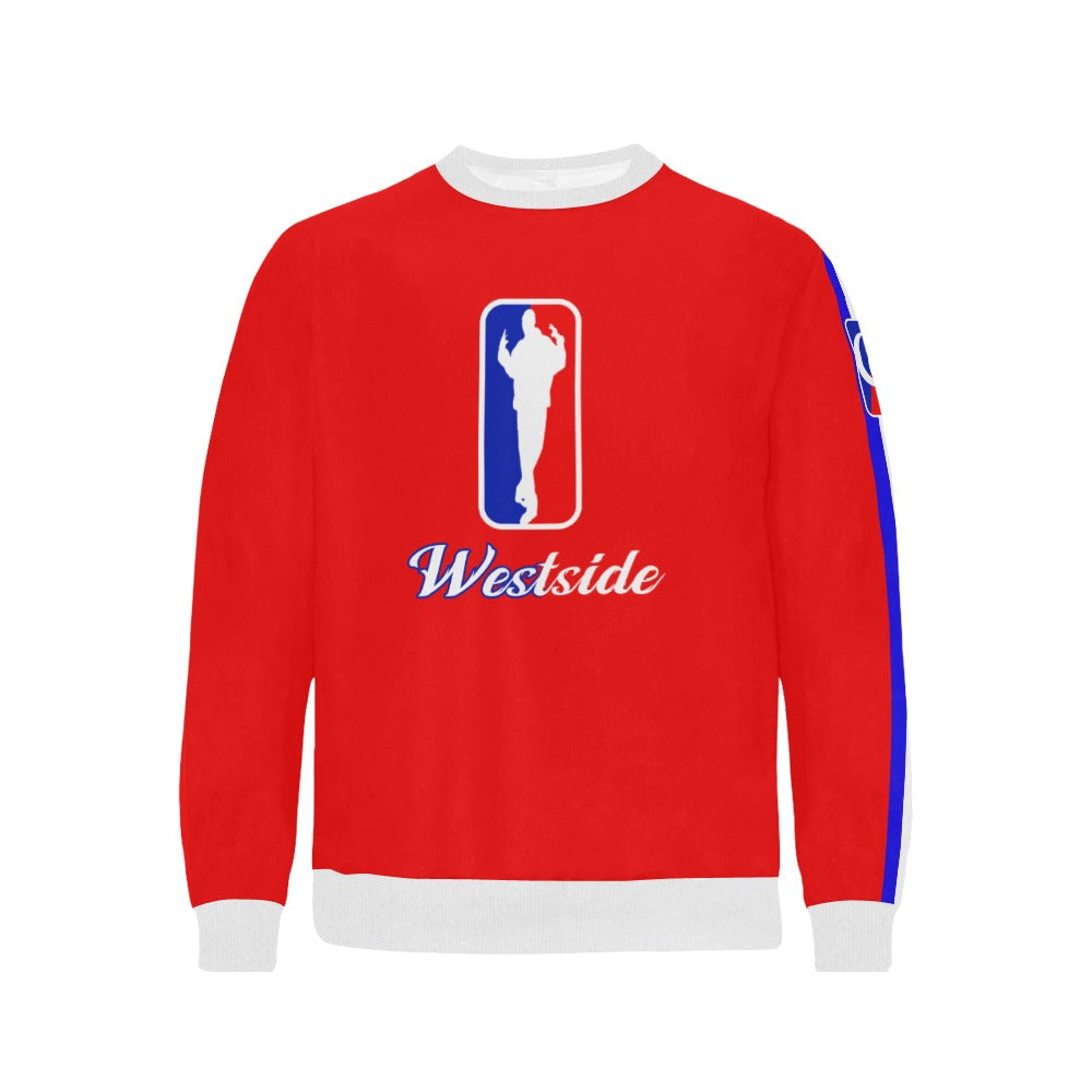 WESTSIDE Men's Rib Cuff Crew Neck Sweatshirt