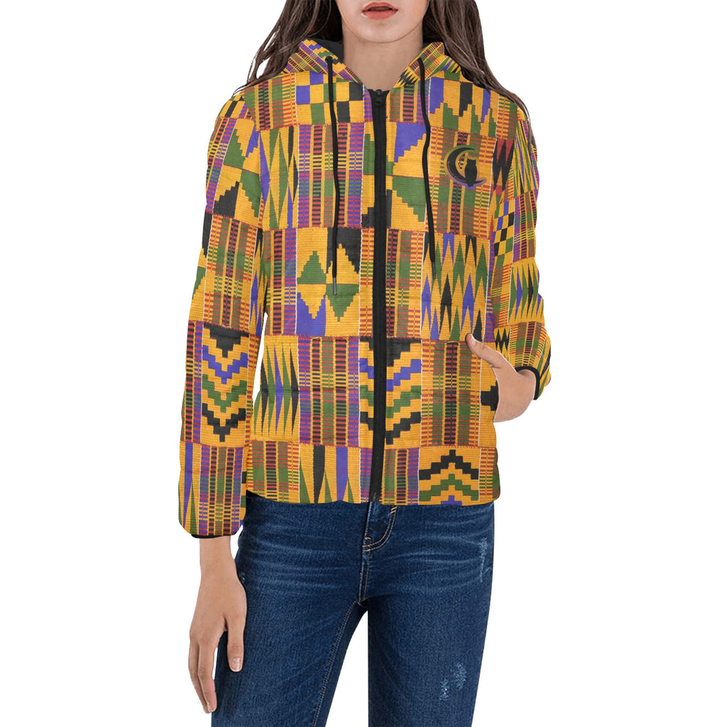 KENTE ATEF Women's Padded Hooded Jacket (Model H46)