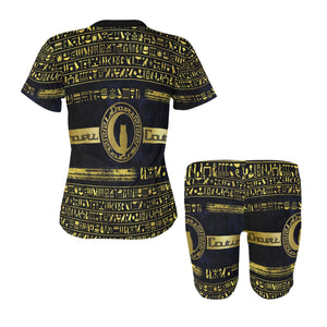 HIEROGLYPH DELUXE Women's Short Yoga Set