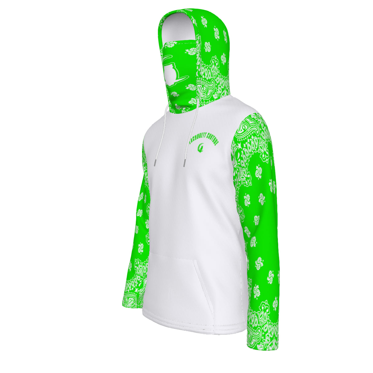 BANDANA GREEN Unisex Pullover Hoodie With Mask