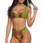 CAMEROUN FLAG Sport Top & High-Waisted Bikini Swimsuit