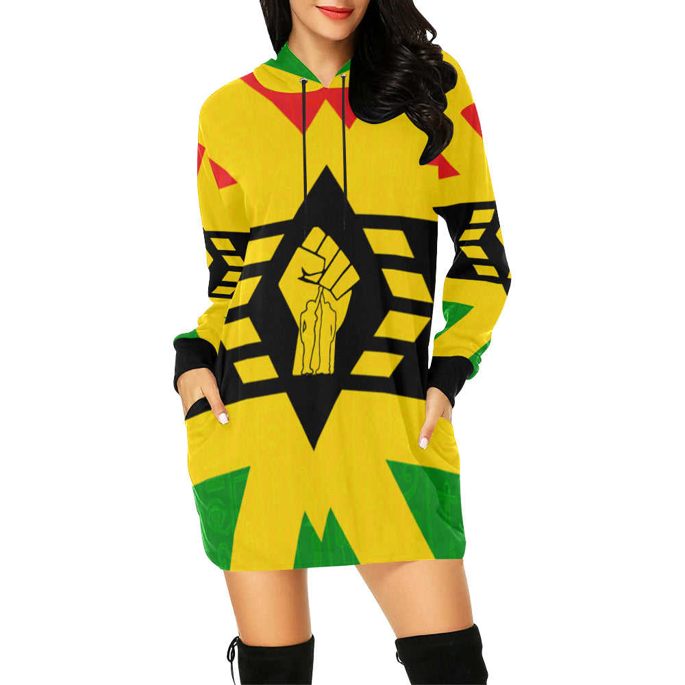 FIST UP RBG All Over Print Hoodie Mini Dress