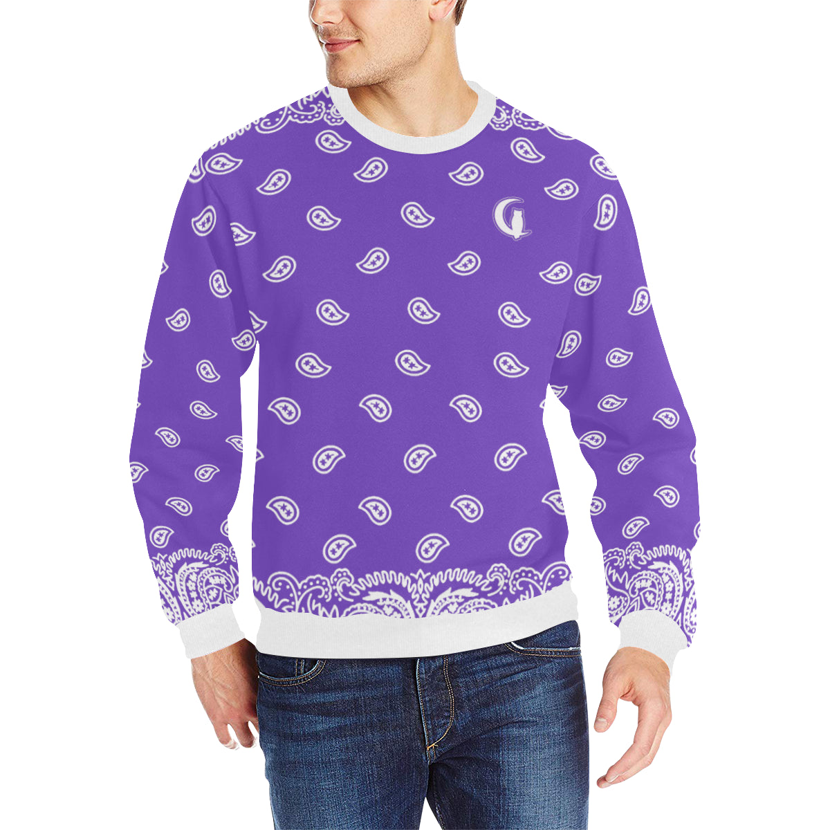 BANDANA FULLY Men's Rib Cuff Crew Neck Sweatshirt