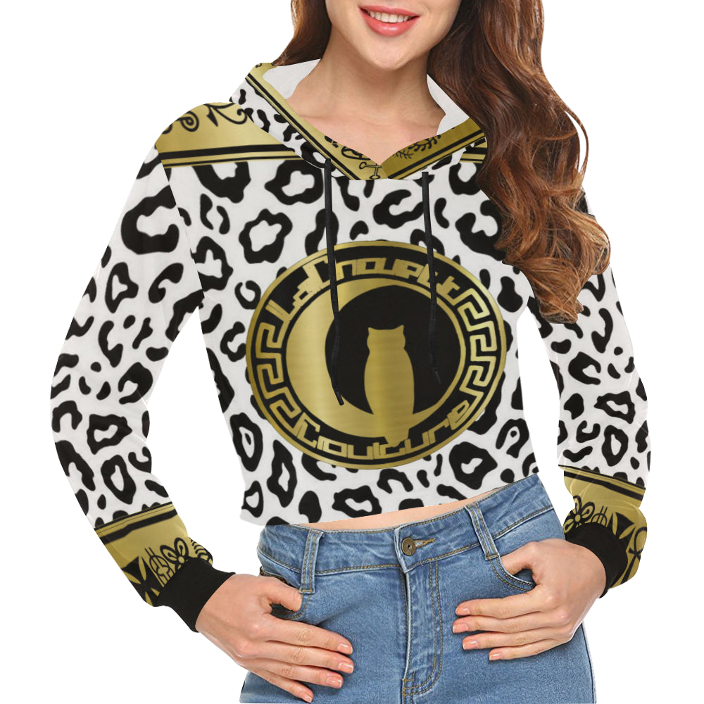 V.I.P All Over Print Crop Hoodie for Women