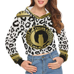 V.I.P All Over Print Crop Hoodie for Women