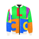 LCC COLORING FULL All Over Print Quilted Bomber Jacket for Men (Model H33)