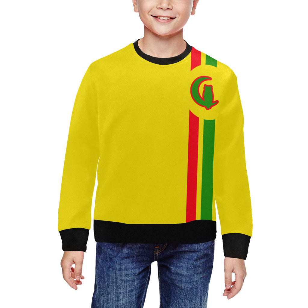 FRESH UP RASTA All Over Print Crewneck Sweatshirt for Kids (Model H29)