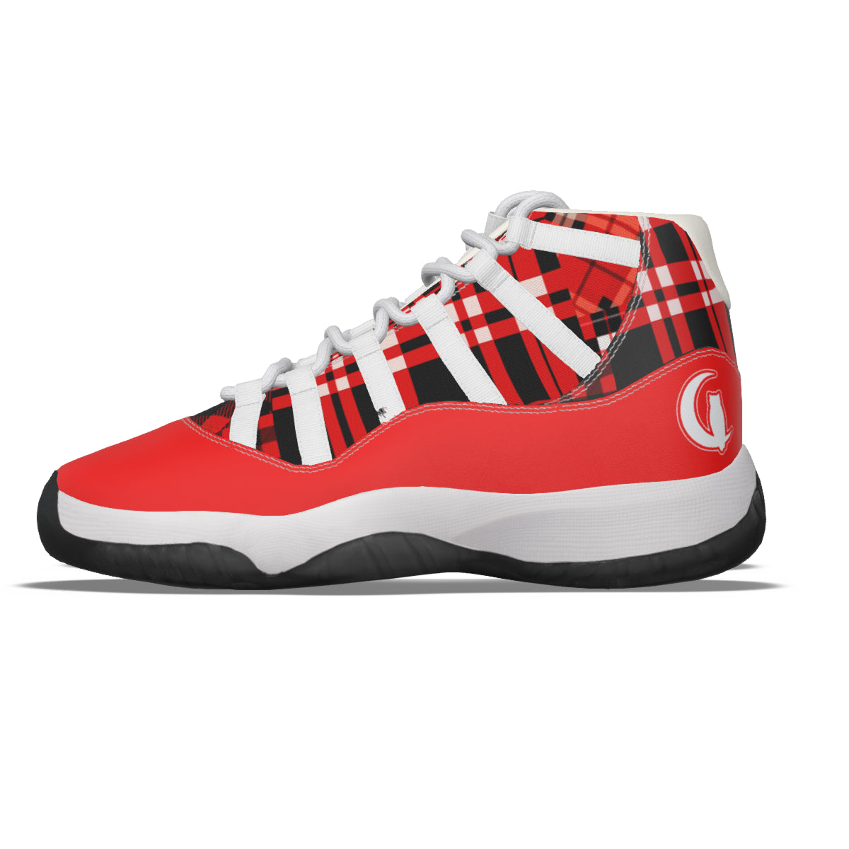 FLEXIN PLAID RED Men's High Top Basketball Shoes