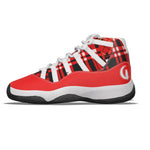 FLEXIN PLAID RED Men's High Top Basketball Shoes